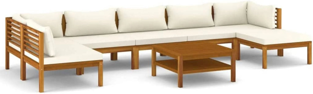 Acacia Wood Patio Chairs with Tea Table and Cushions H8911