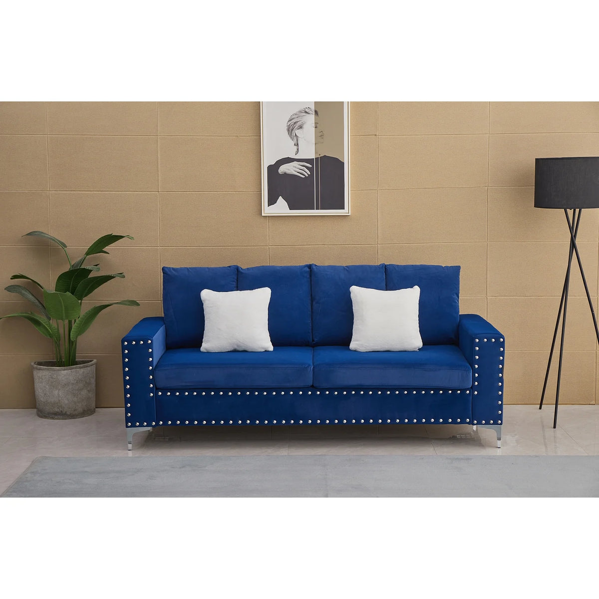 Blue Velvet Sofa Z3645