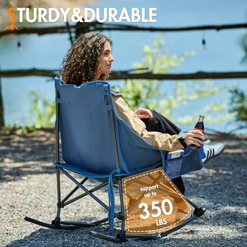 Portable Folding Camping Rocking Chair with Cup Holder T737078
