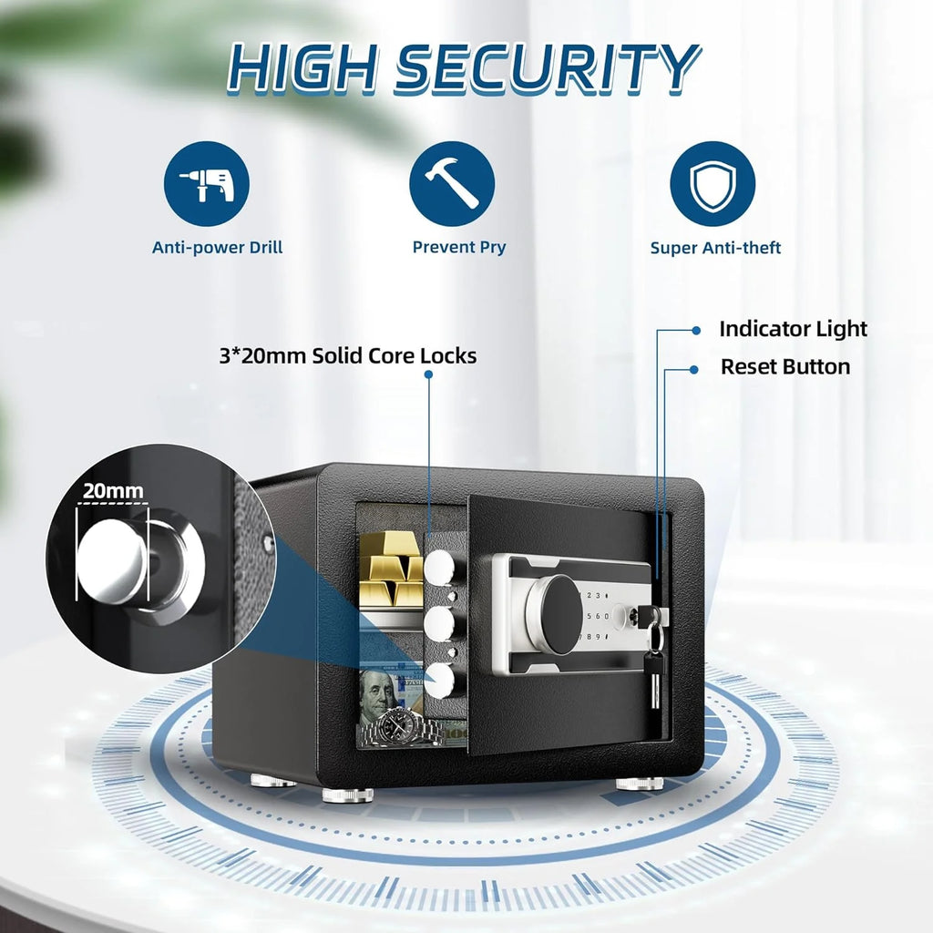 0.8 Cubic Feet Steel Security Safe with Lock Box N449215