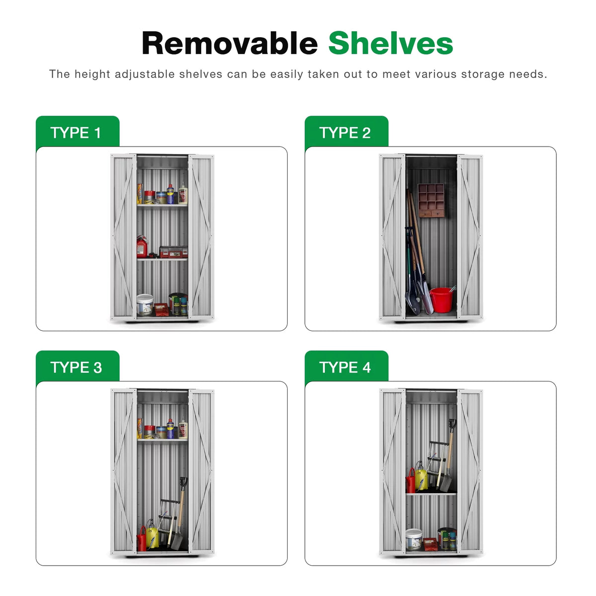 70" White Metal Storage Cabinet with Doors and Shelves Z551
