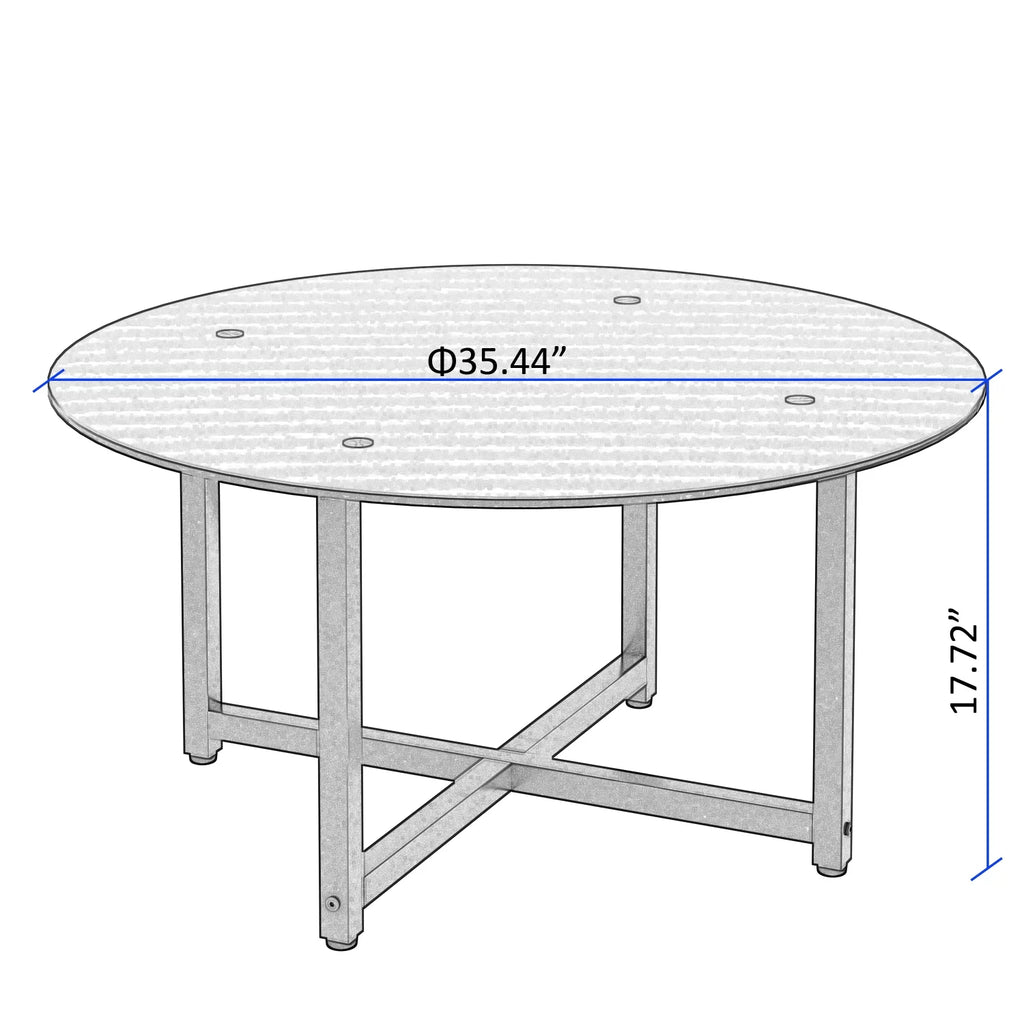 35.5" Round Black Coffee Table C85607