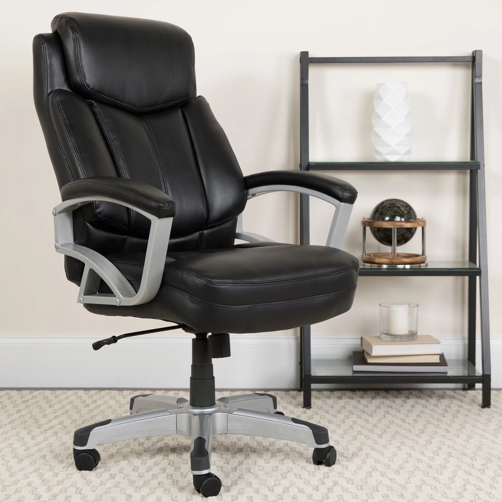 Black Big & Tall Office Chair with Arms B826