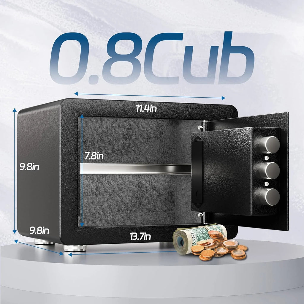 0.8 Cubic Feet Steel Security Safe with Lock Box N449215