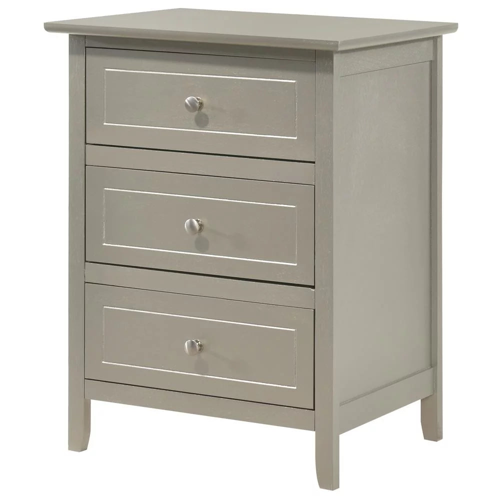 3 Drawer Silver Champagne Nightstand A85509